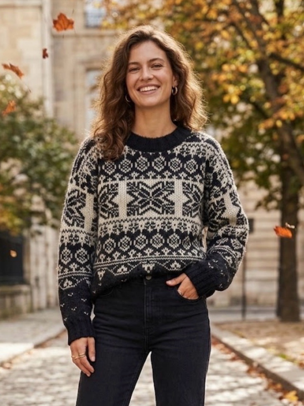 Heartloom Classic Fair Isle Sweater - Women's Knit Pullover Oversized - #74